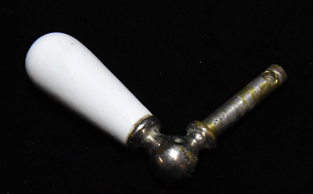 VINTAGE WHITE PORCELAIN FAUCET HANDLE