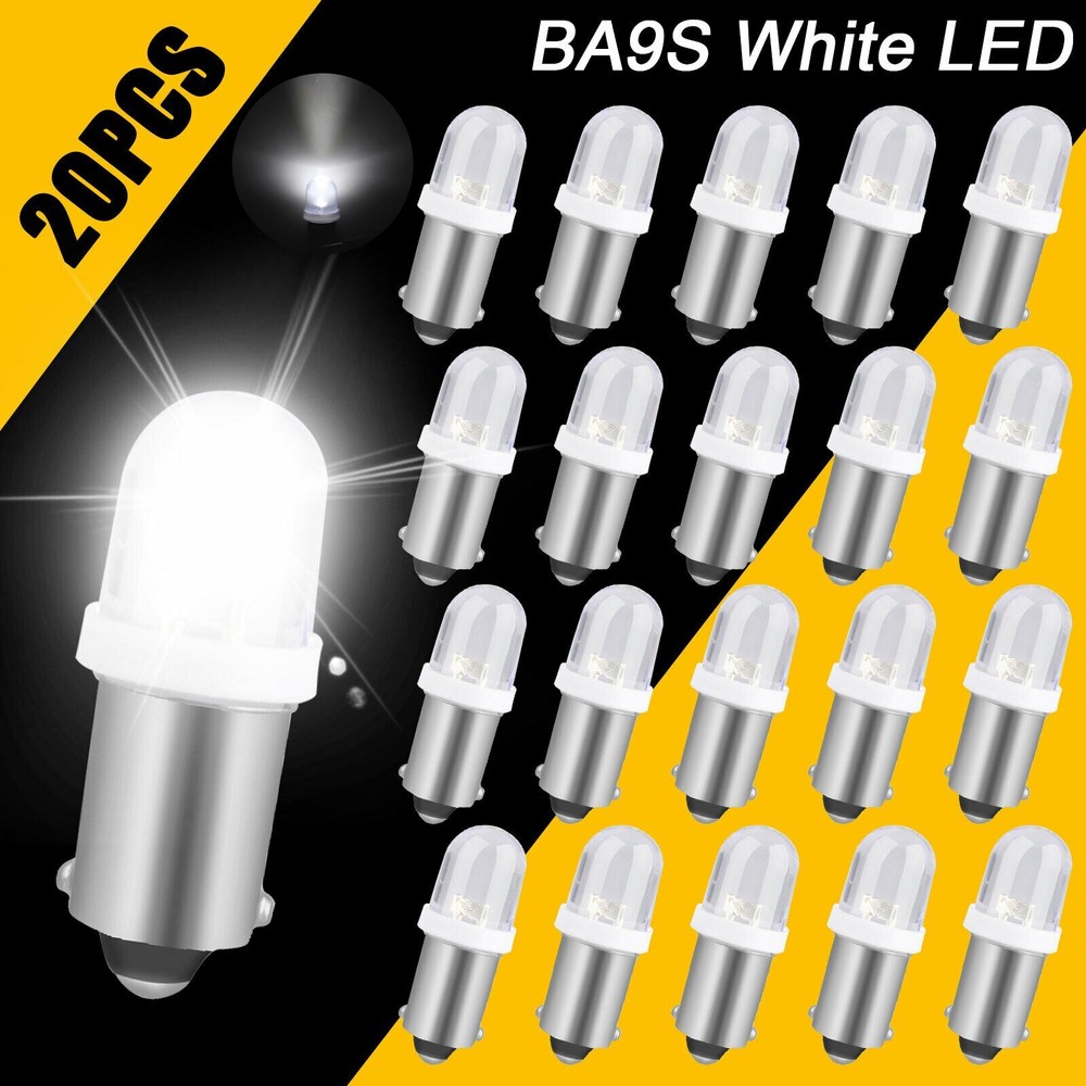 20x Super White BA9S LED Interior Instrument Panel Gauge Dash Light Bulbs 1815