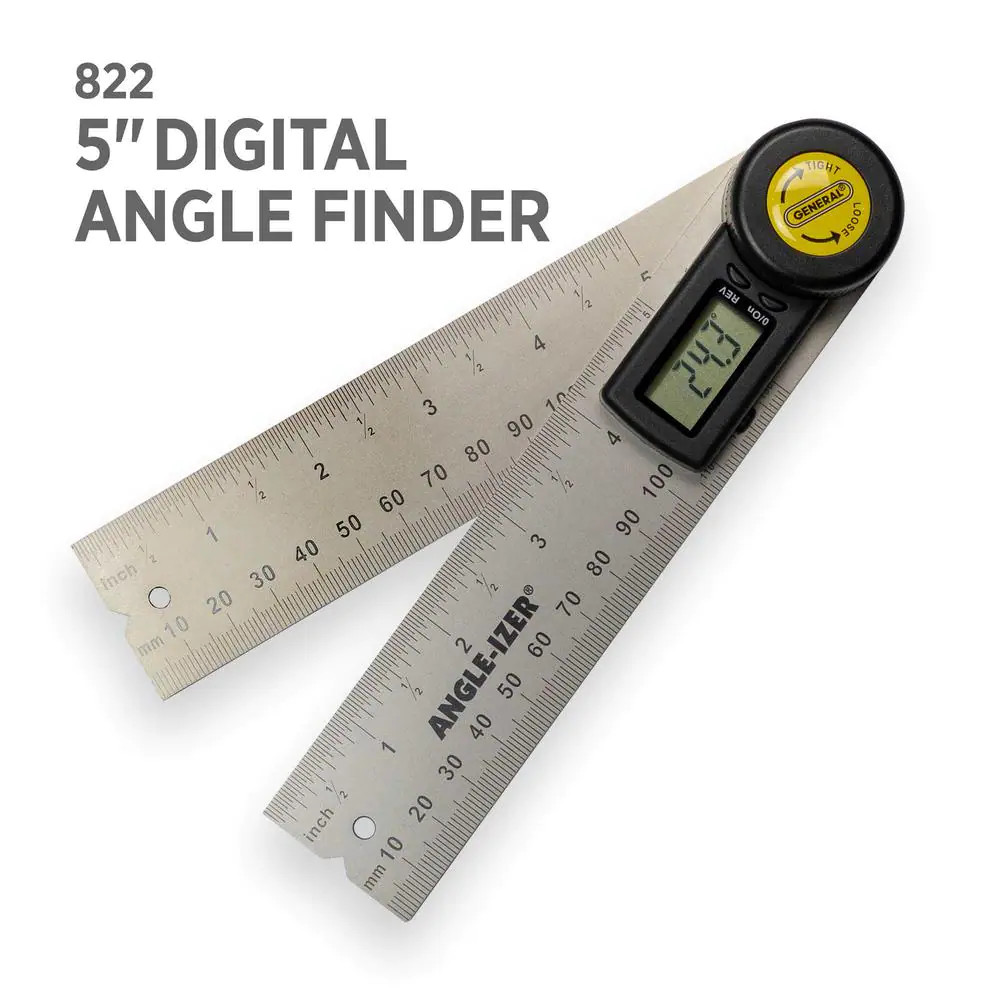 5" Digital Reversible Angle Finder with Lock Large LCD Protractor Measuring Tool