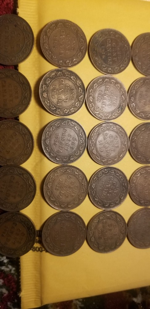 Canada Large Cent Coins Collection 25 Coins Idser1.