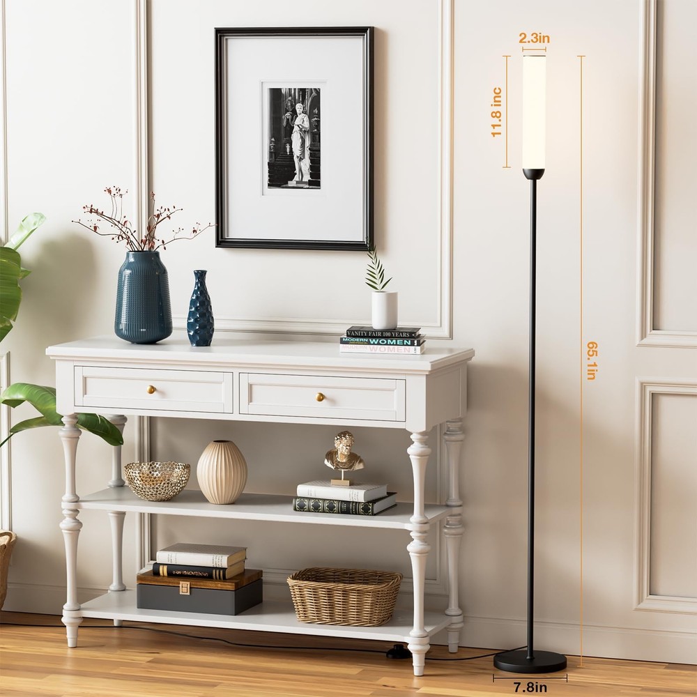 LED Floor Lamp with Remote Control, 65" Standing lamp with Stepless Adjustabl...