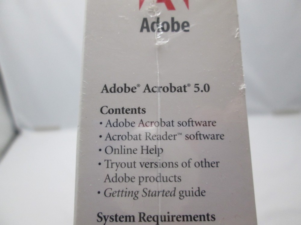 Adobe Acrobat 5.0 Update for Windows New Sealed in Box