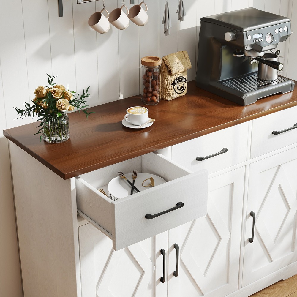 Buffet Sideboard Cabinet with Storage Cabinet Modern Farmhouse Kitchen Table