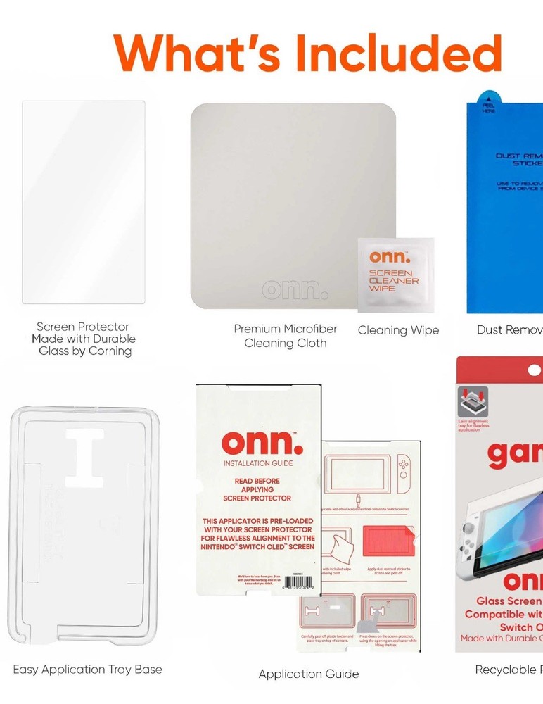 Onn. Corning Glass Screen Protector for Nintendo Switch OLED