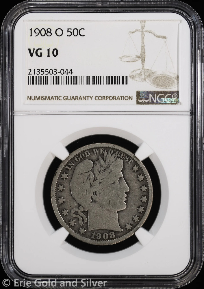 1908-O 50C Barber Half Dollar NGC VG 10