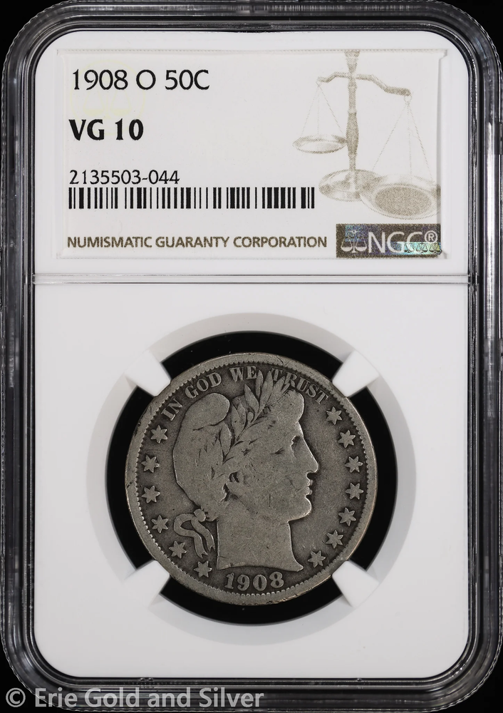 1908-O 50C Barber Half Dollar NGC VG 10