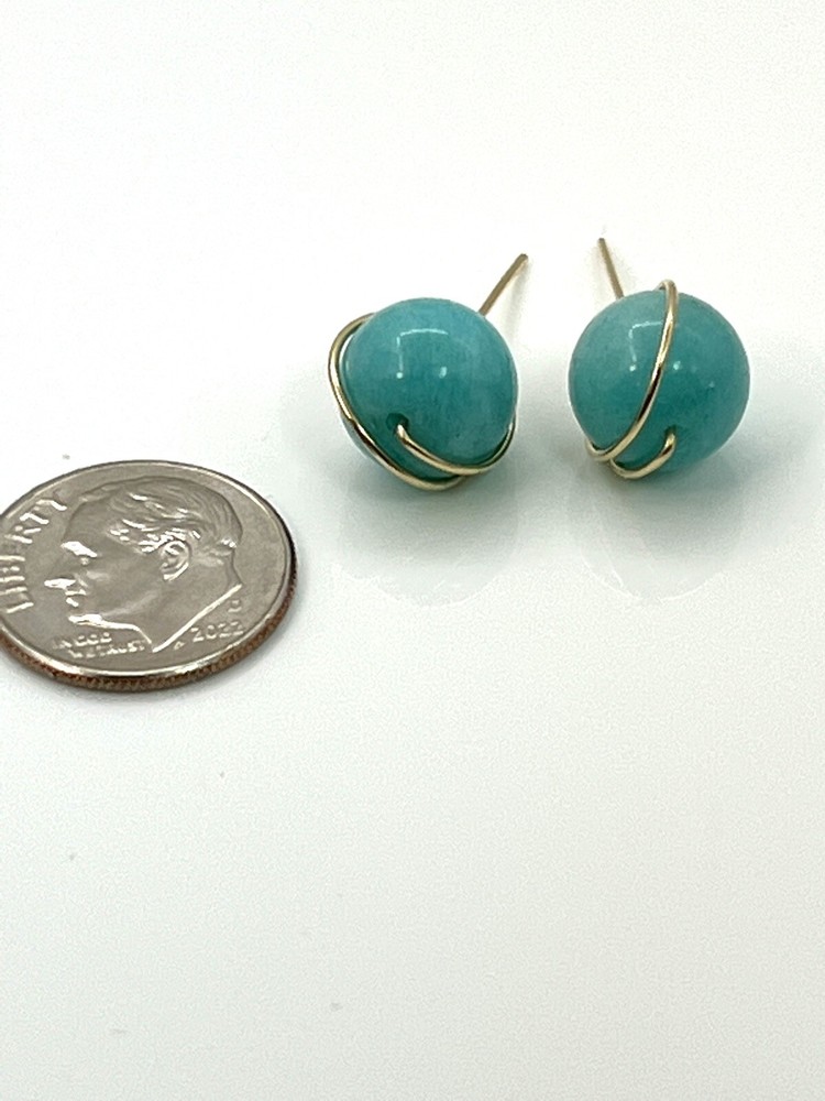 Amazonite Wire Wrapped Earring