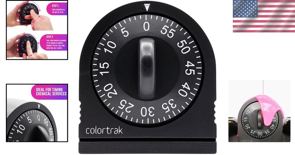 Brand New 60 Minute Wind Up Timer, Black
