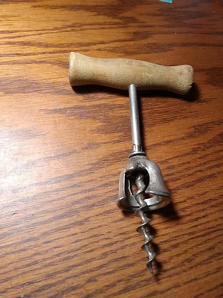 Vintage Wood Handle Corkscrew Bottle Opener