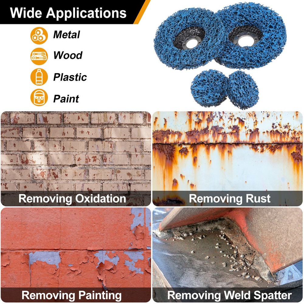 5Pcs Strip Discs Stripping Wheel 2" Rust Remover Abrasive Discs , Blue