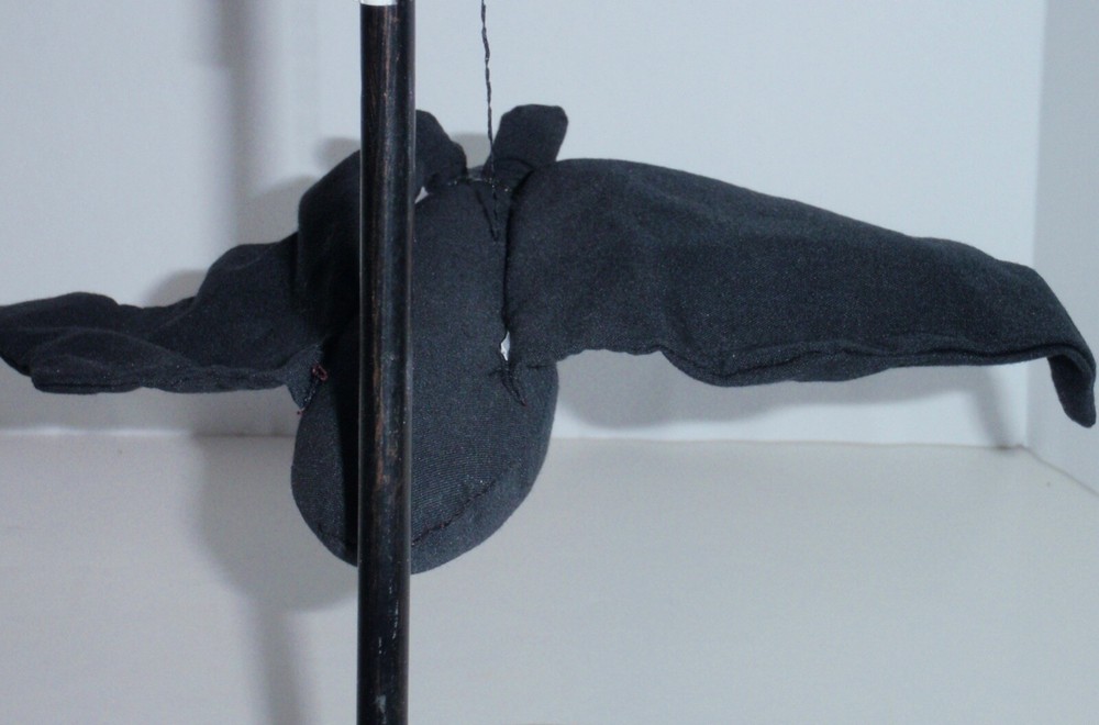 Vintage Halloween Hanging Bat Soft Sculpture Fork Art