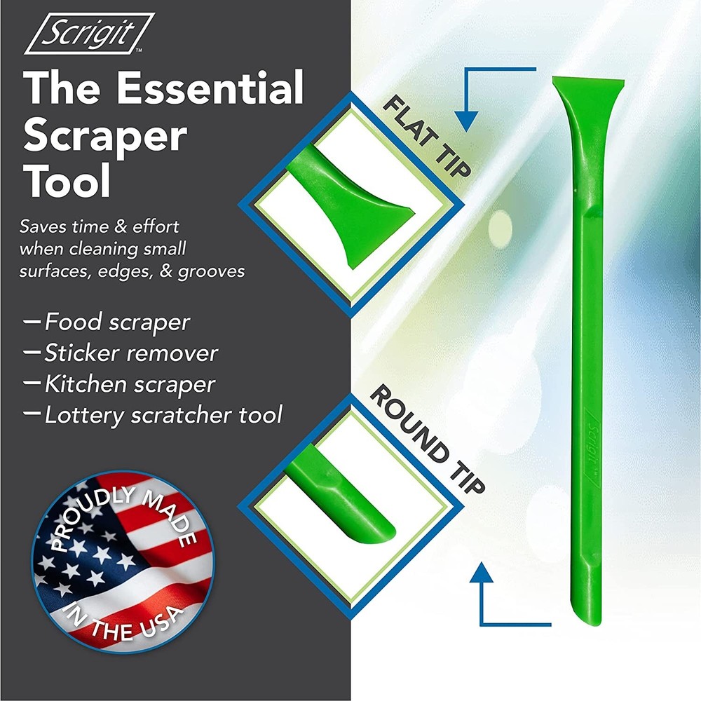 NEW 10 Pack SCRIGIT 6" No Scratch Plastic Scraper Tool w/ Flat & Round Tip Ends