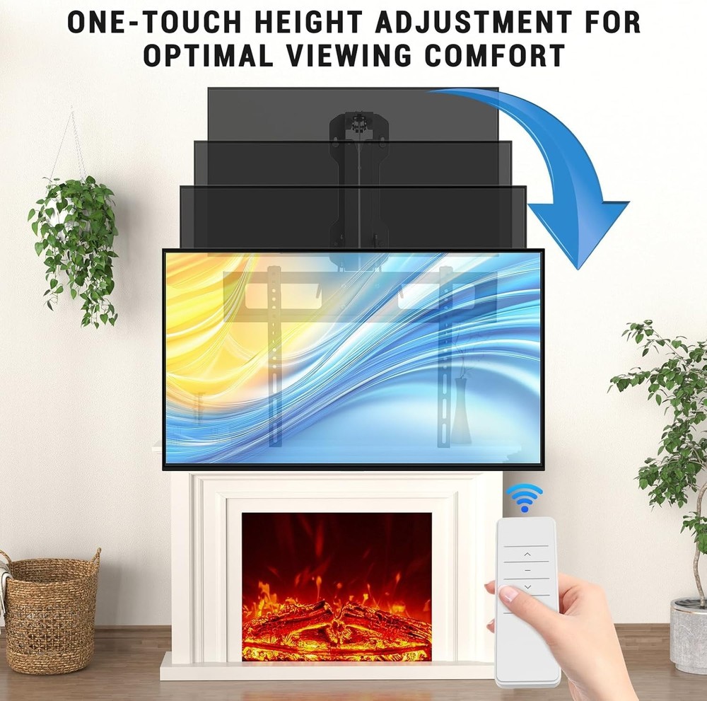 XINYAO TV Mount Pull Down with Remote, Motorized Height Adjustable