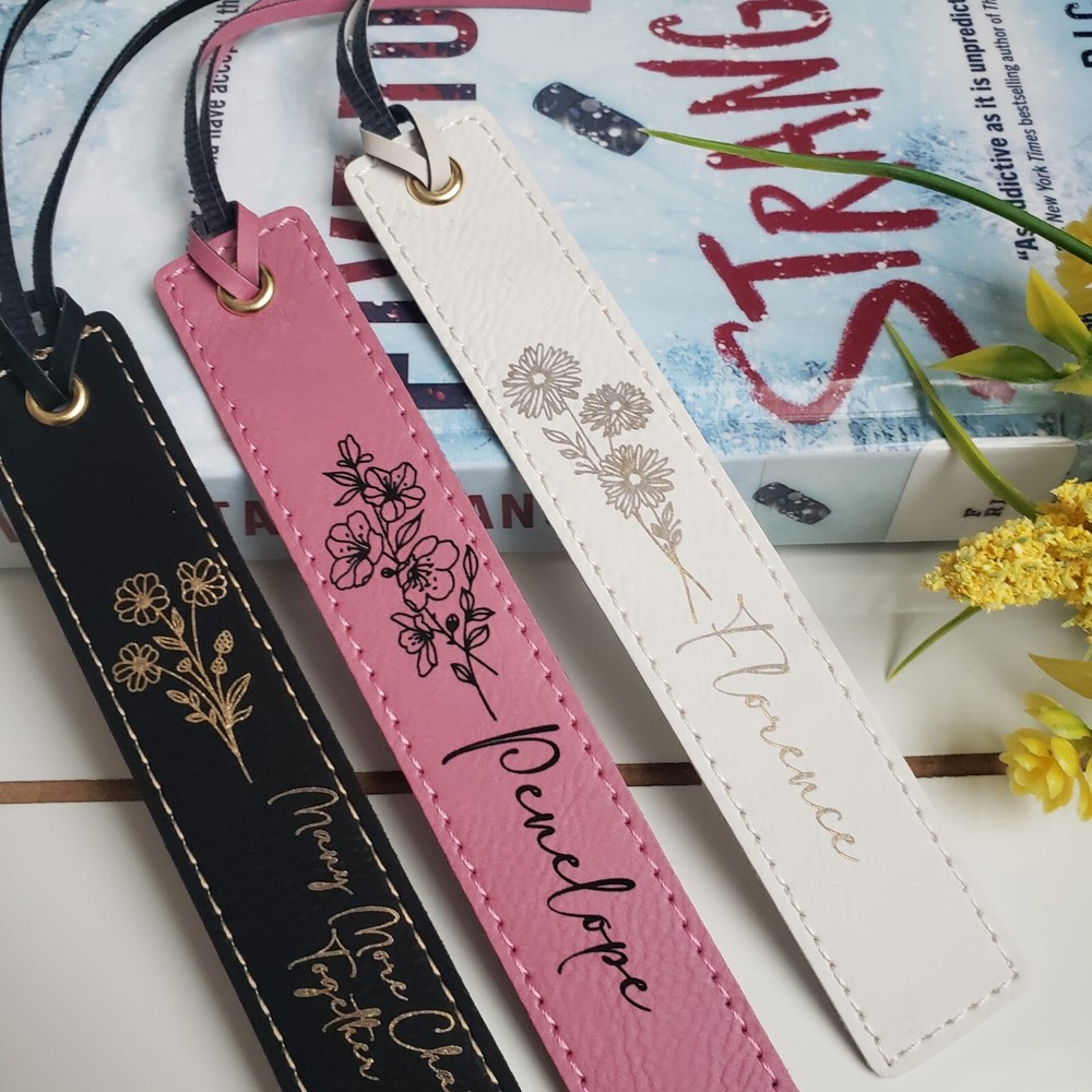 Customized Long Leather Bookmark - Perfect Reader Gift for her and him