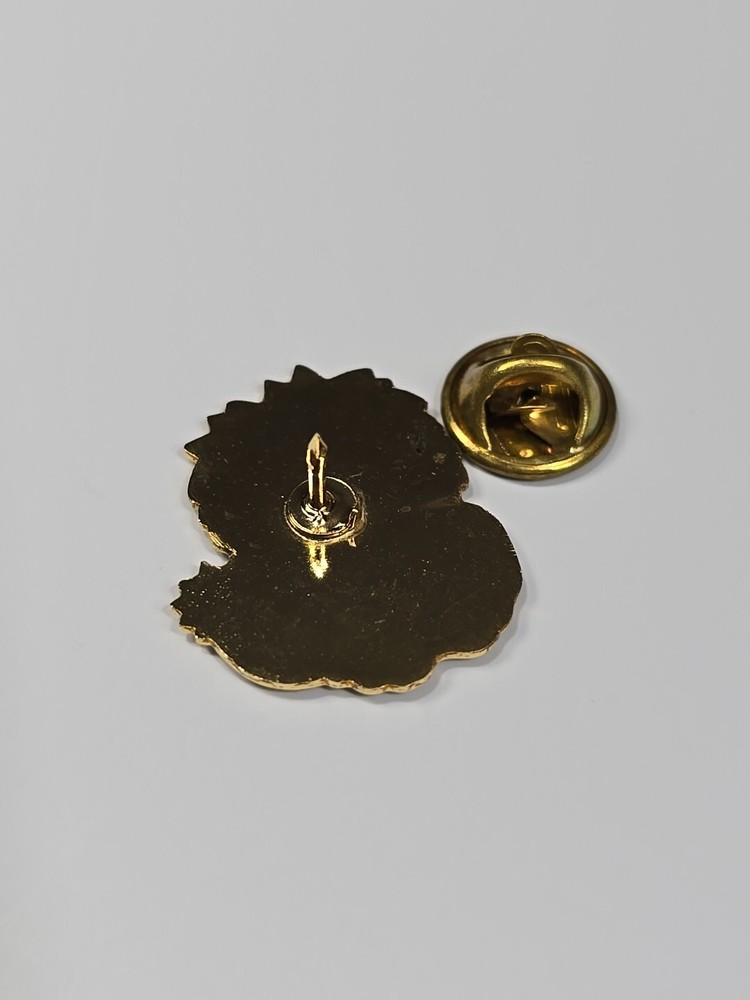 Lion Hugs Lapel Pin Red Heart
