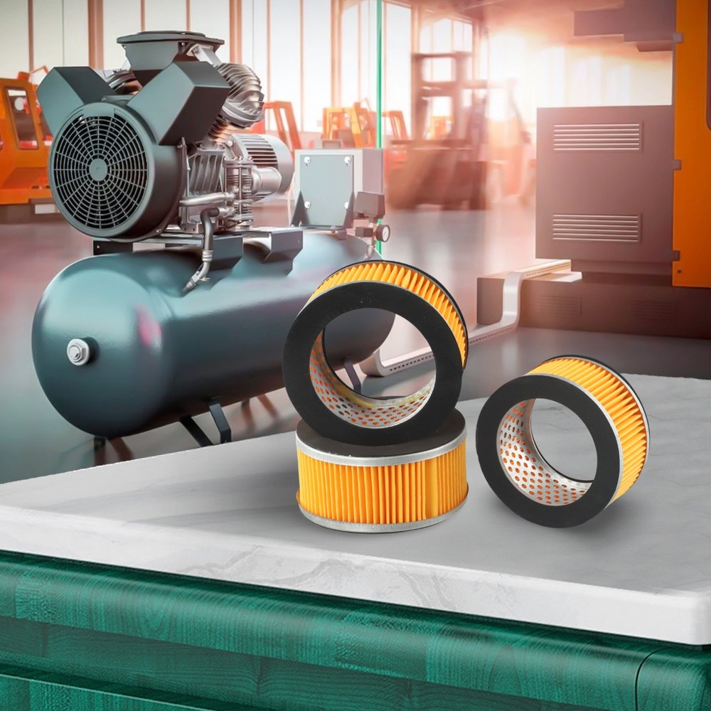 Yellow Cylinder Shape Air Compressor Element Filters Assembly Set Replacement