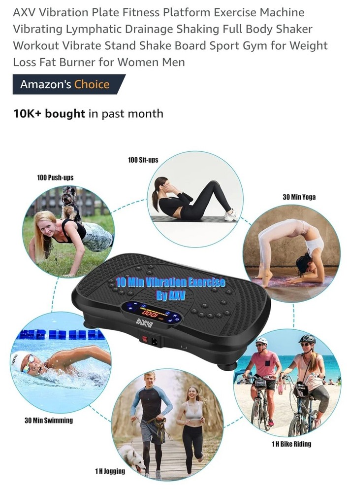 AXV Vibration Plate Exercise Machine Whole Body Workout