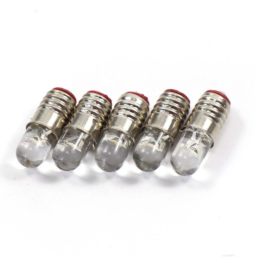 10 sets Warm White LED Screw Bulb and Stand Base E5 E5.5 12V-14V E505WMT