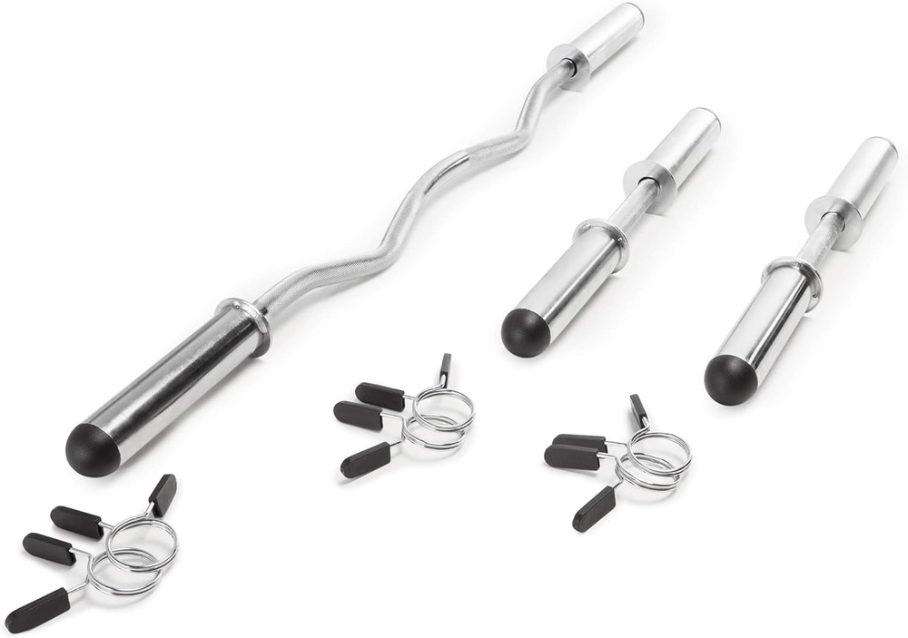 Hollow Curl Bar and Dumbbell Handle Set with Spring Collars