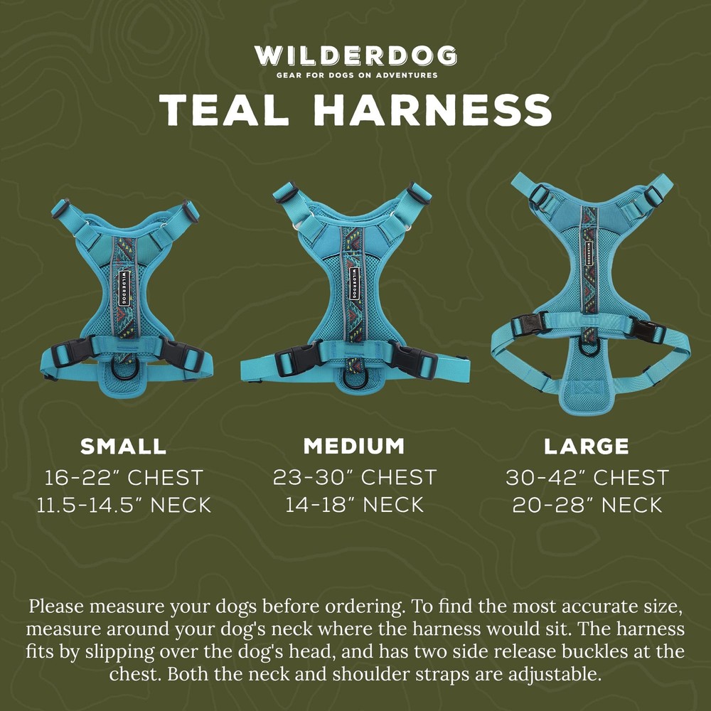 Wilderdog Dog Harness Teal MD
