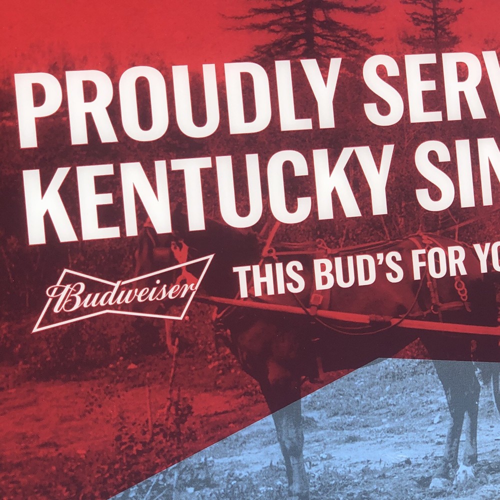 Budweiser Kentucky Beer Bar Mirror Man Cave Pub
