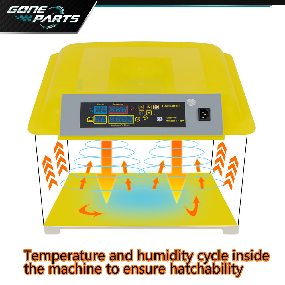 For 48 Digital Egg Incubator Hatcher Automatic Egg Turning Temperature Control