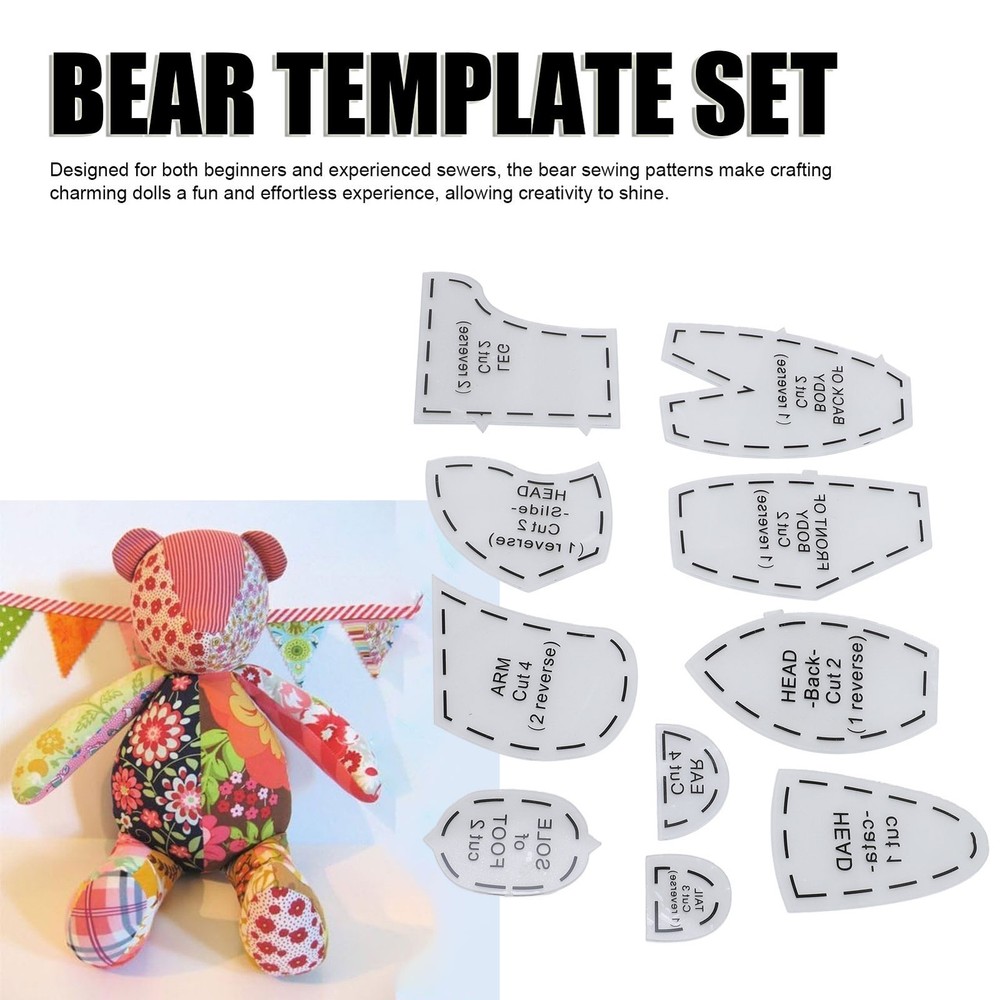 Memory Bear Template Ruler Set Acrylic Memory Bear Sewing Pattern Template Ruler