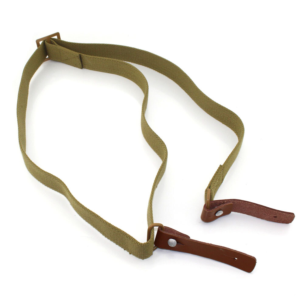 Adjustable Tactical Two Point Rifle Sling with Leather Strip