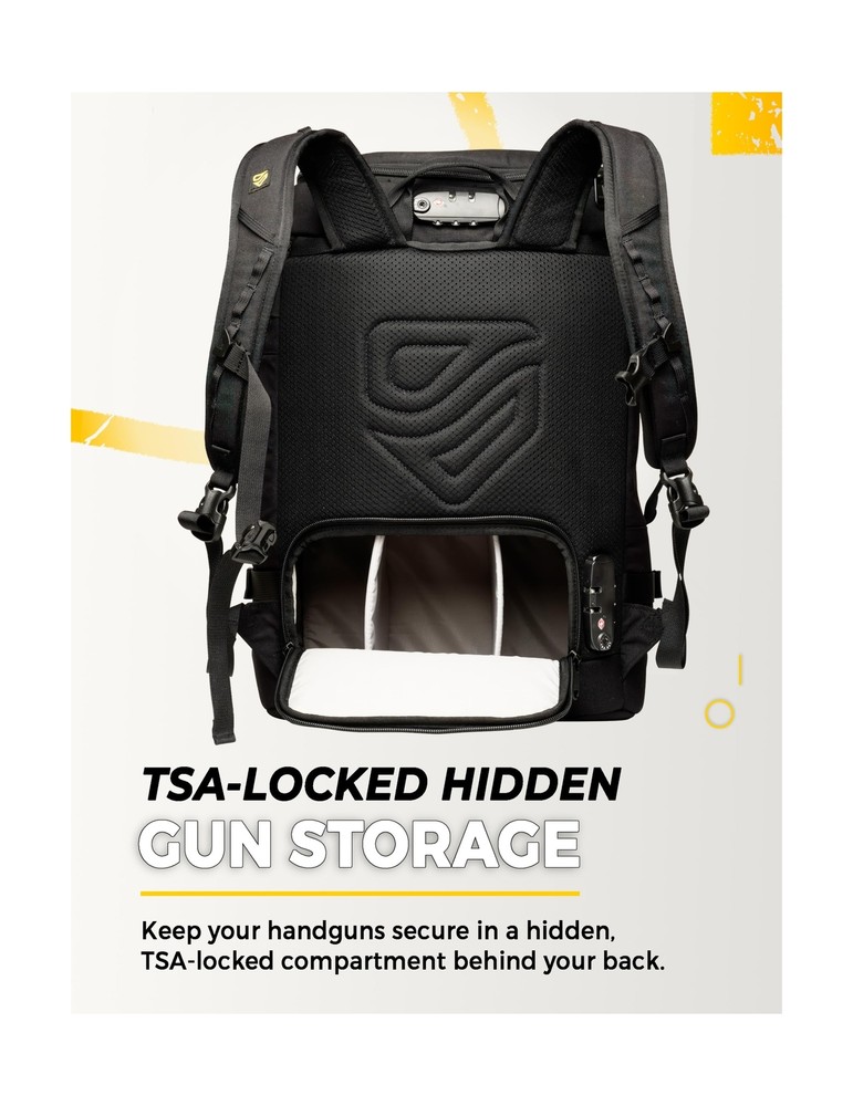 TradeSmart Range Backpack for Handguns, Ammo & Shooting Gear with 3 Lockable ...