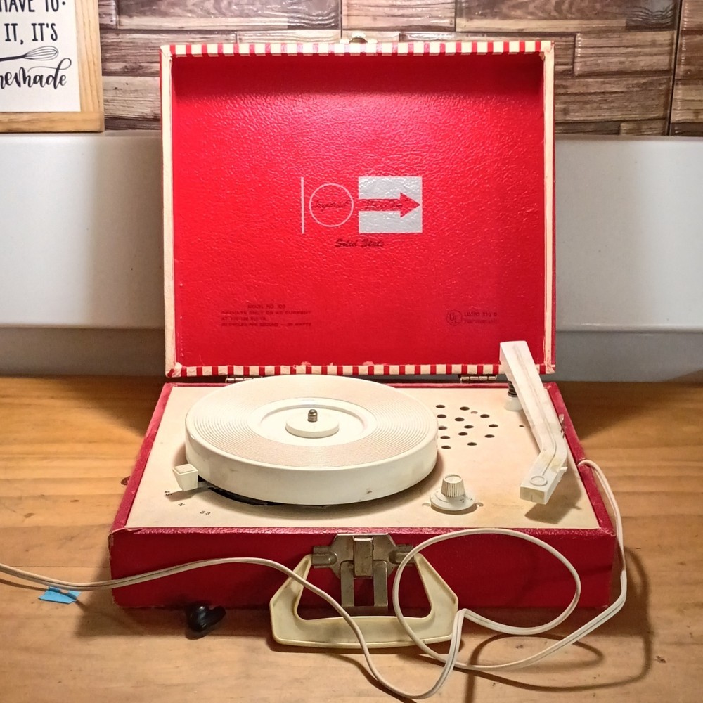 Imperial Party-Time Solid State 100 Portable Record Player Red/White