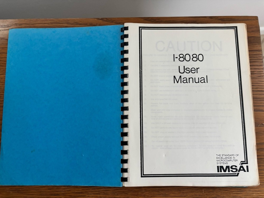 IMSAI 8080 Microcomputer System User Manual All Original S100 Computer Papers