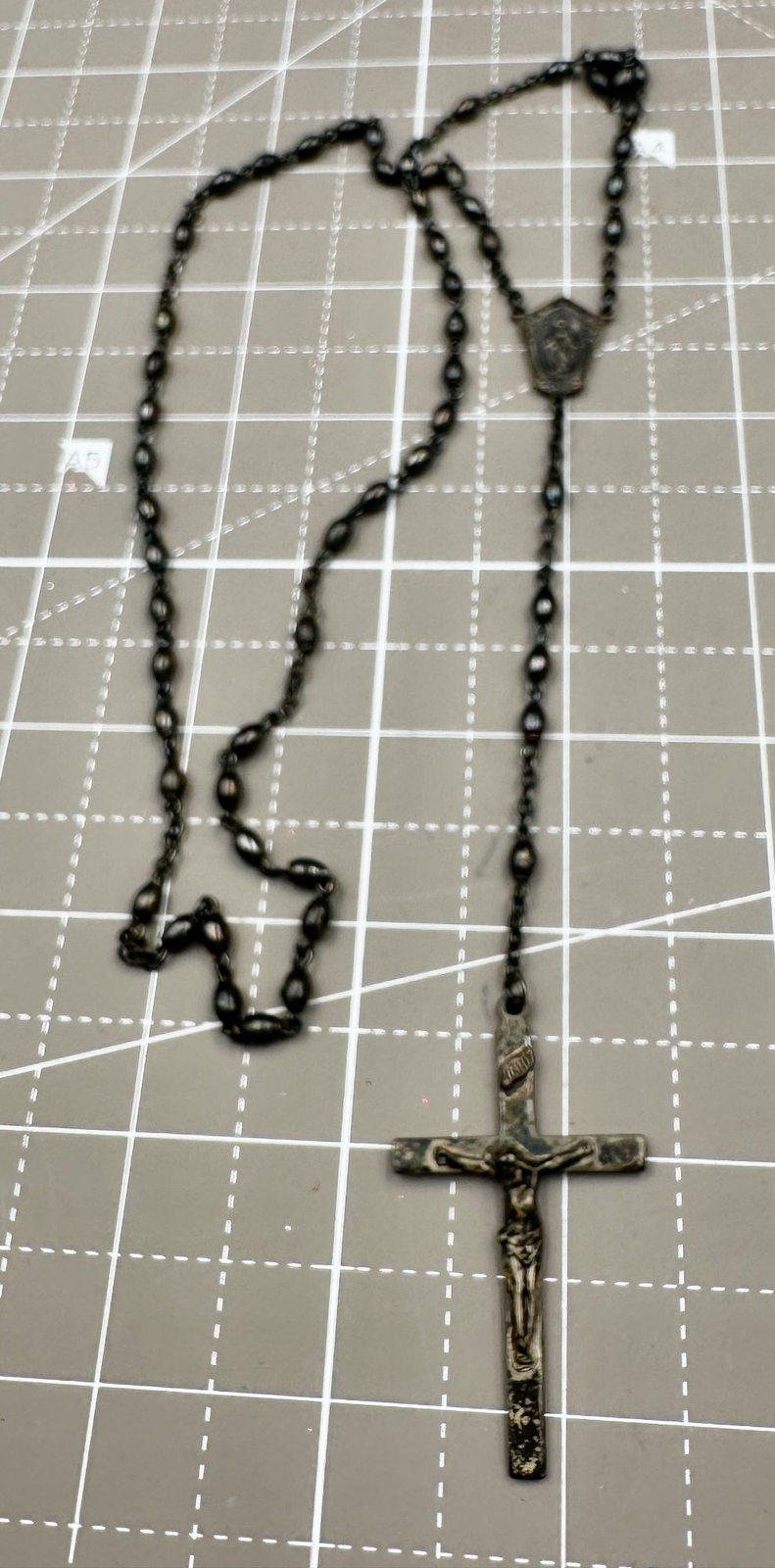 Antique Sterling Rosary with Sterling Beads
