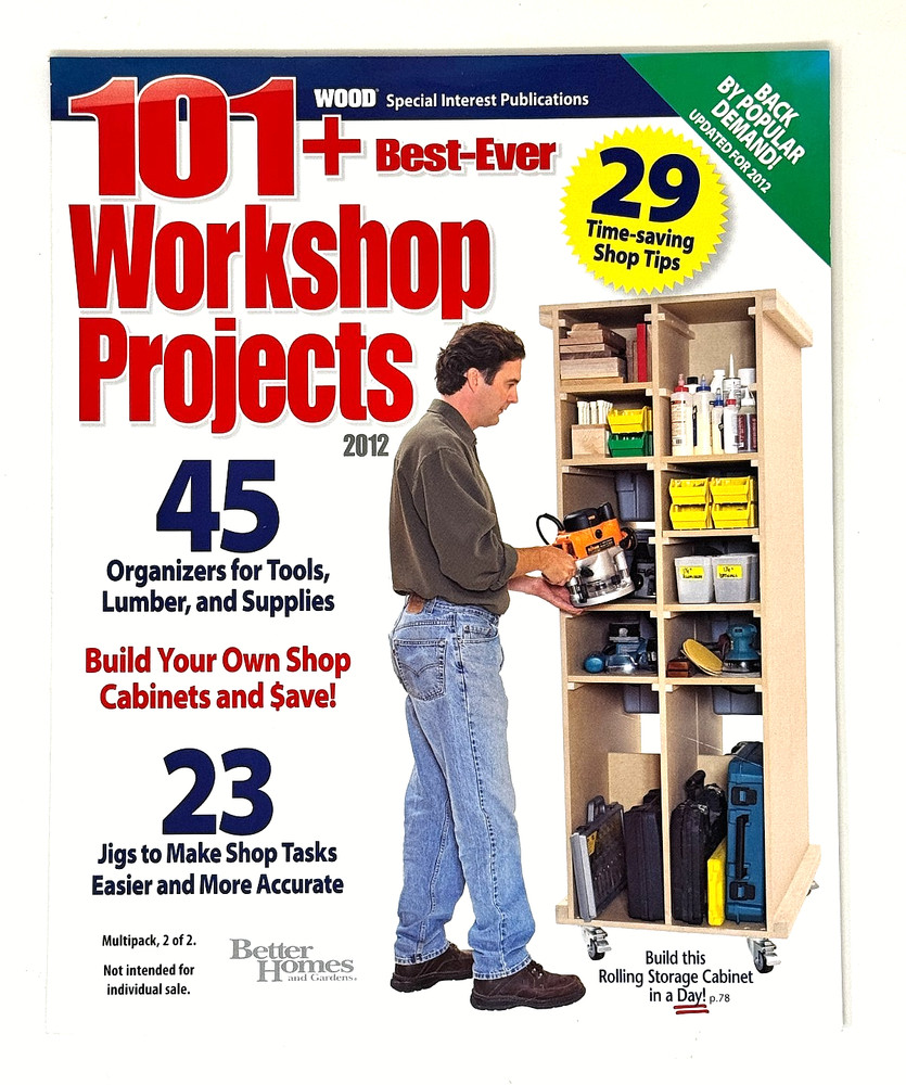 101 Plus Best Ever Workshop Projects 2012 Wood Magazine Tool Storage Plans  MINT