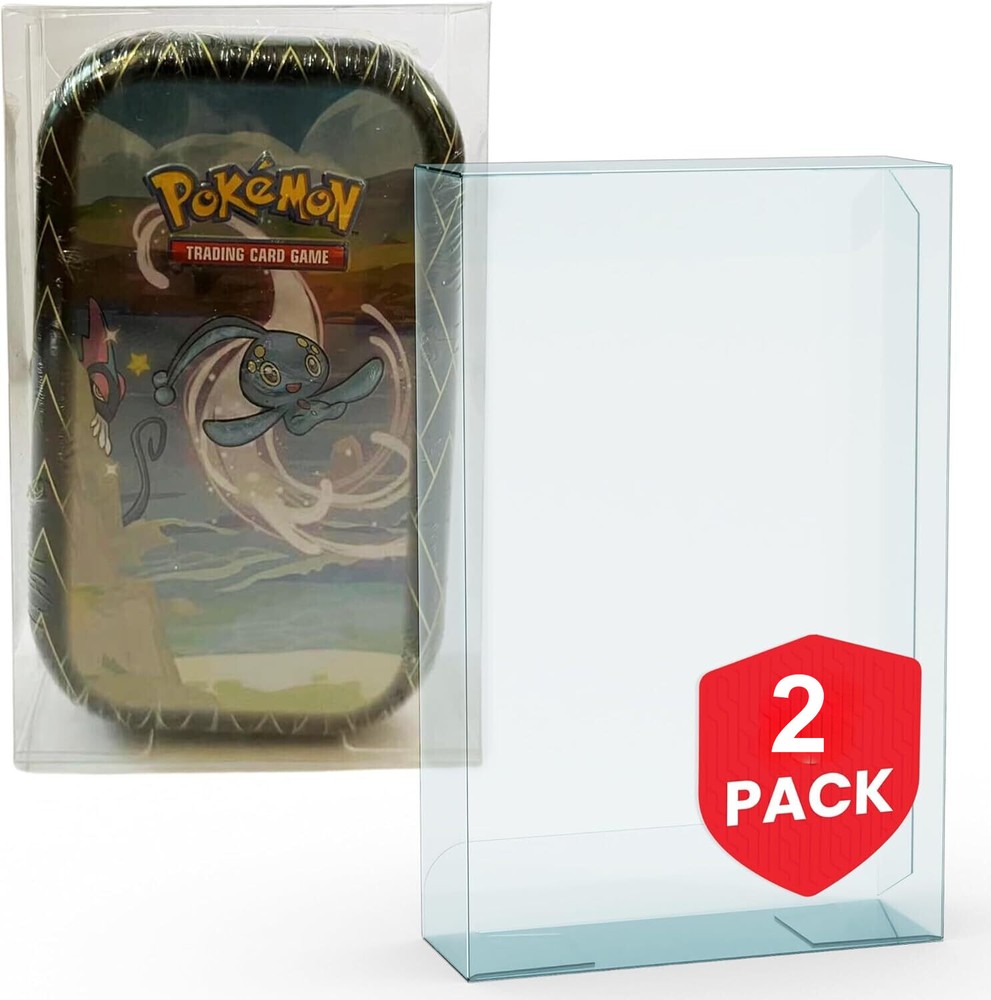 2PC Plastic Display Protective Case Protector Box for Pokemon Small Mini Tins