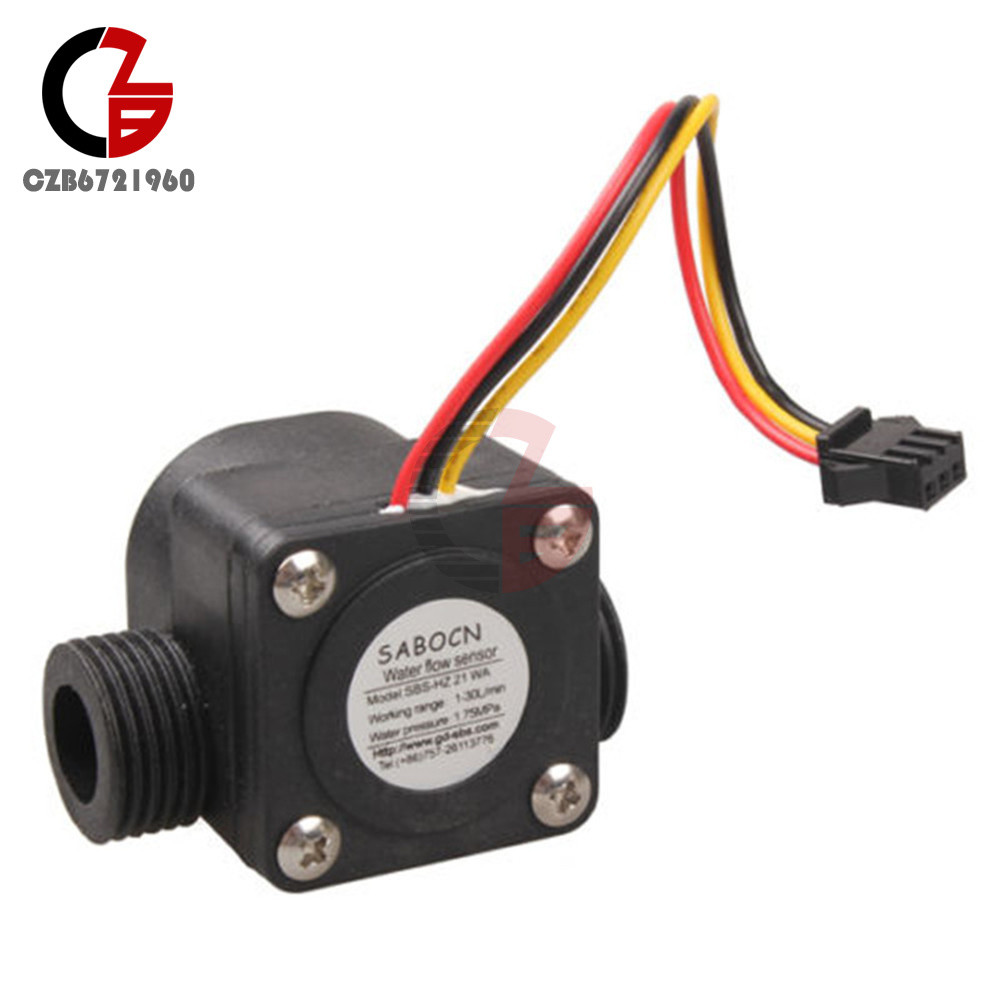 G1/2 Flowmeter 1-30L/min Water Flow Sensor Control Effect Switch for Arduino