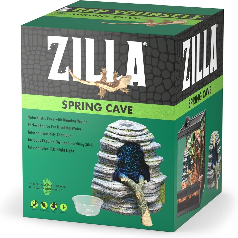 Spring Cave Décor with Blue LED, Rain Chamber, One Size, ECOM