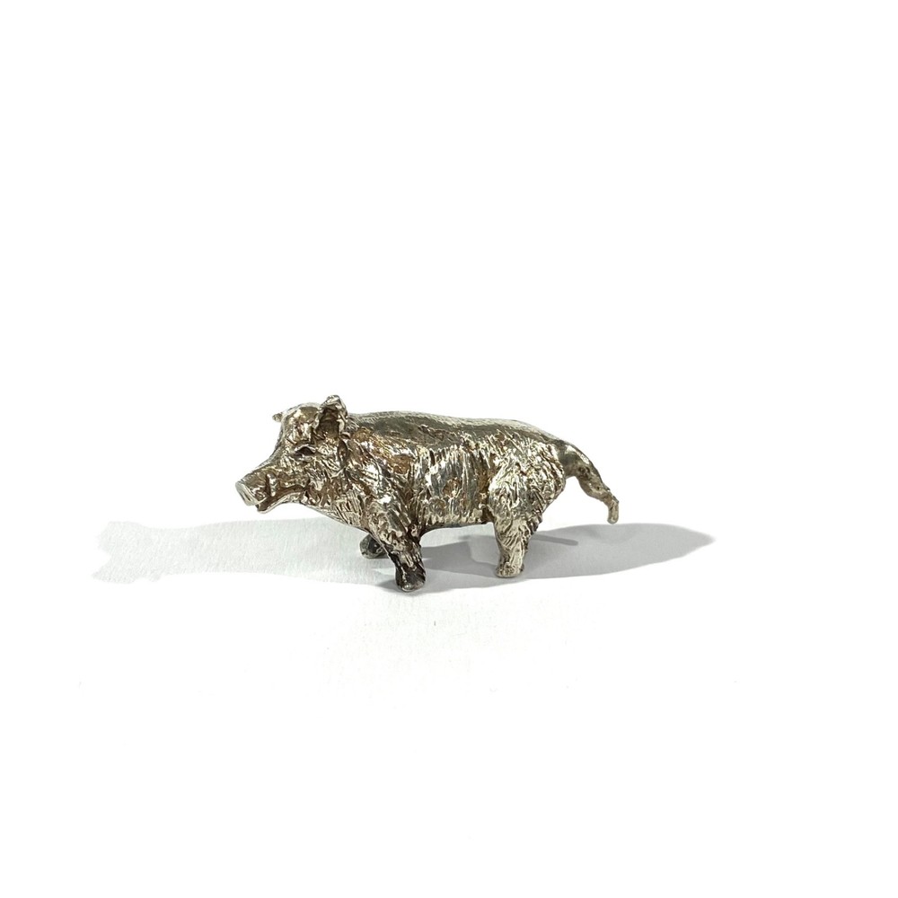 vintage heavy solid silver Warthog miniature , figurine