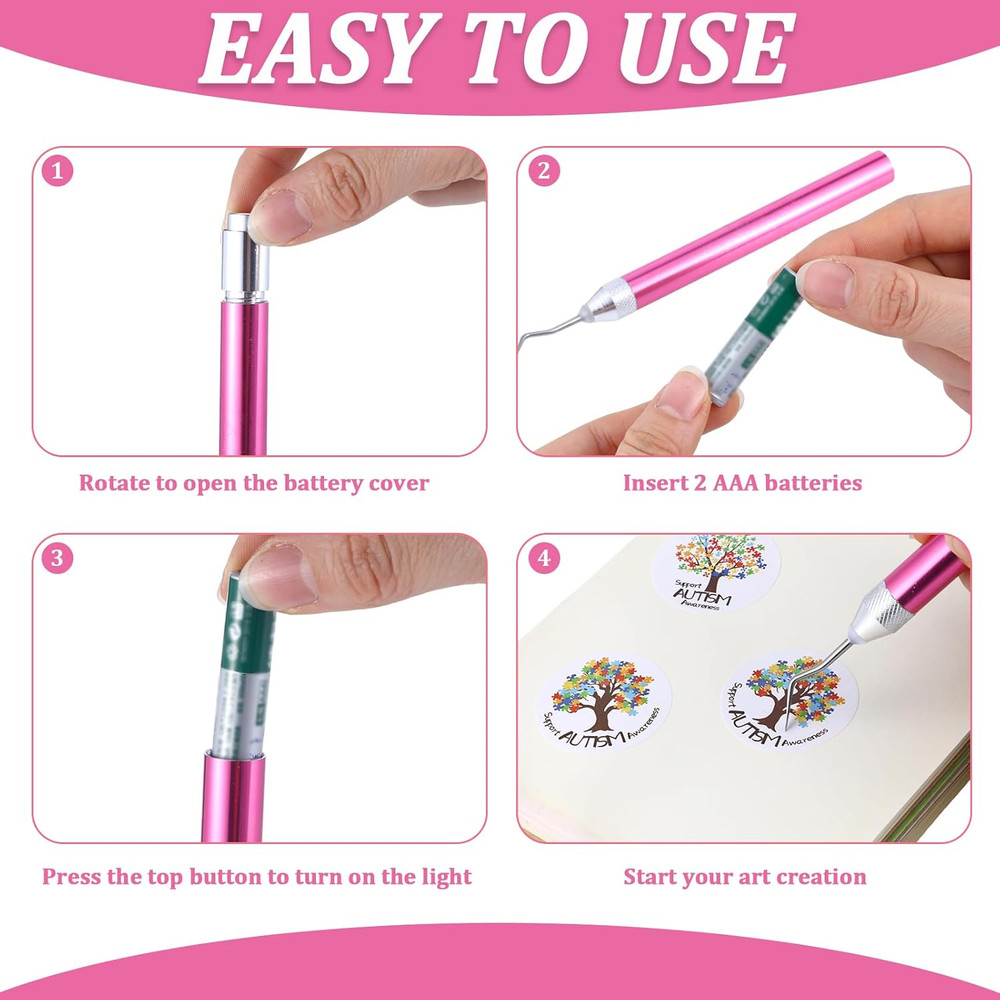 Leriton 4 Pcs LED Weeding Tools for Vinyl with Light Weeding Tool with 5 Differe