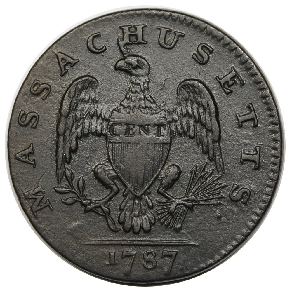 1787 Massachusetts Cent, Horned Eagle, Ryder 2-A