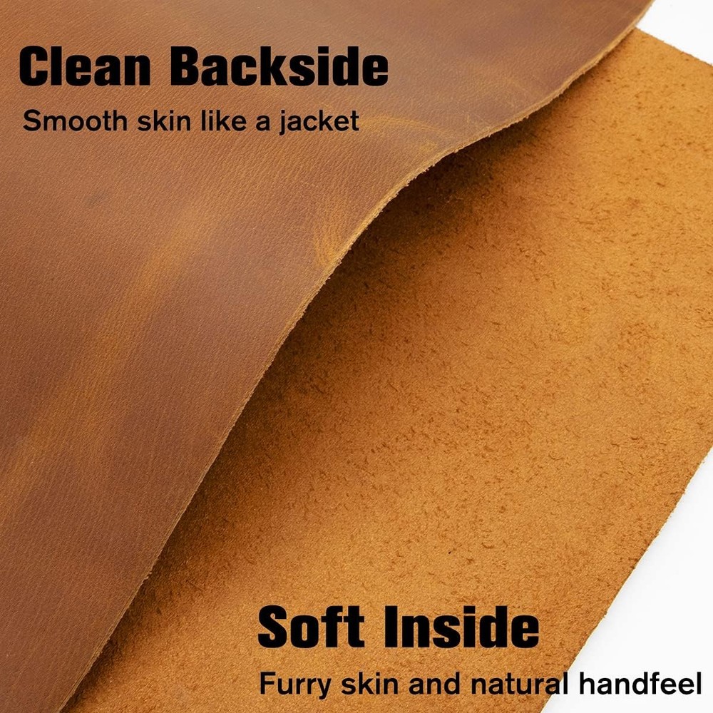 Thick Leather Sheets for Crafts Tooling Square 12x12, Bourbon Brown