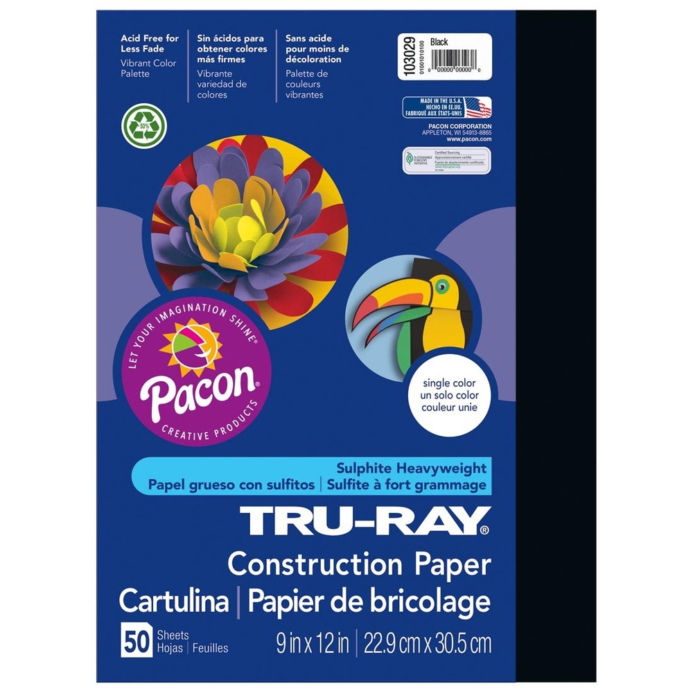 Tru-Ray Construction Paper 9x12" Black