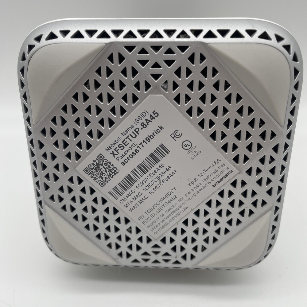 Xfinity White Matte DualBand Advanced Compact Modem Router WiFi TG02DCW4482CT