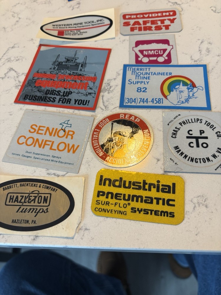 COAL MINING STICKERS. 10 Nice Vendors Item G