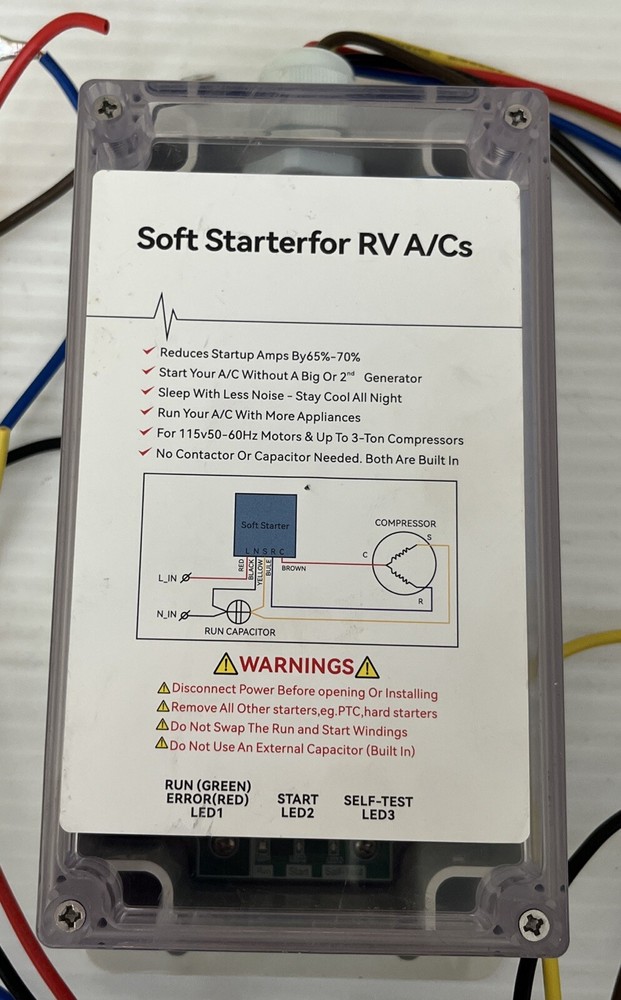 A/C Soft Starter Smart Control Kit Enables Easy Start an A/C & Appliances on RV