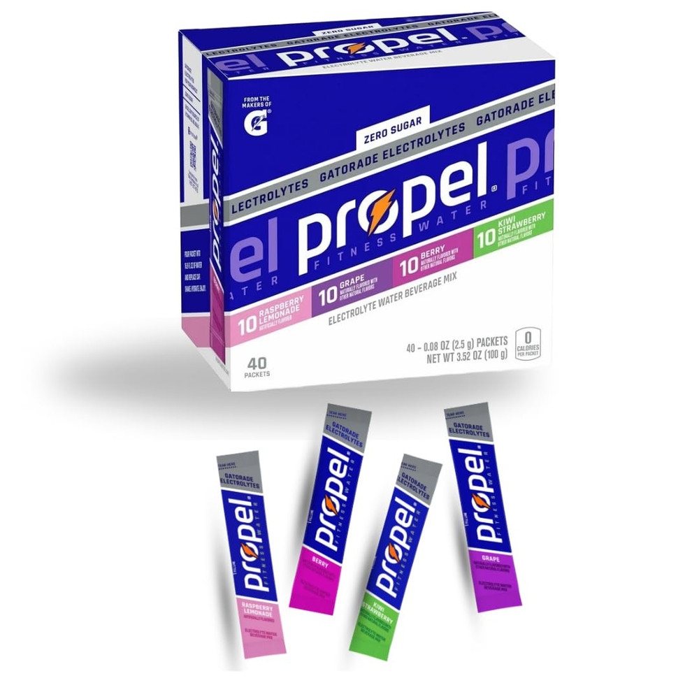 Propel Powder Packets Electrolyte Hydration - Zero Sugar - Electrolyte Water ...