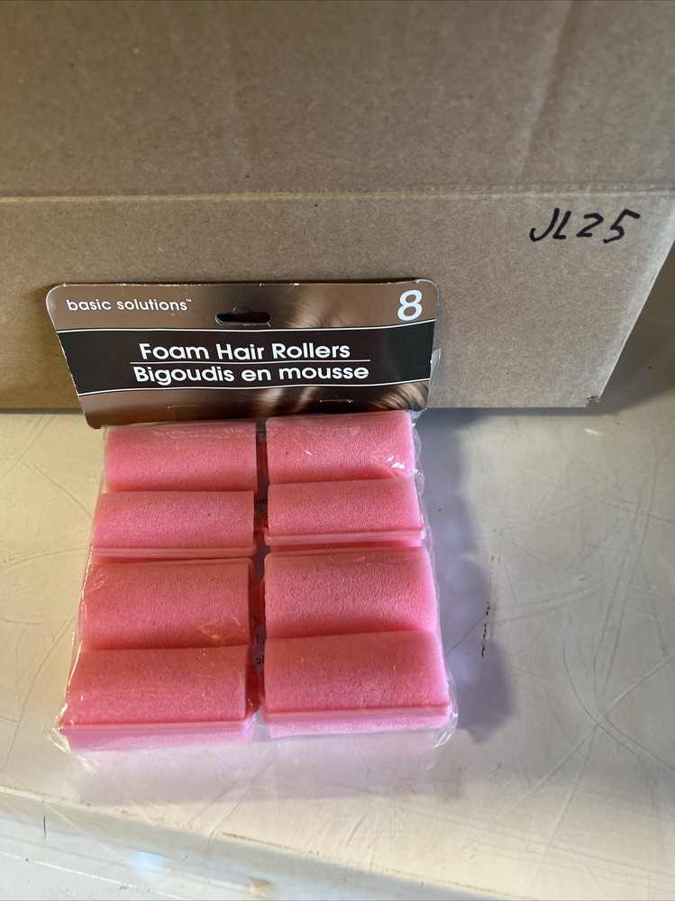 Basic Solutions Ladies Pink Foam Hair Rollers - New