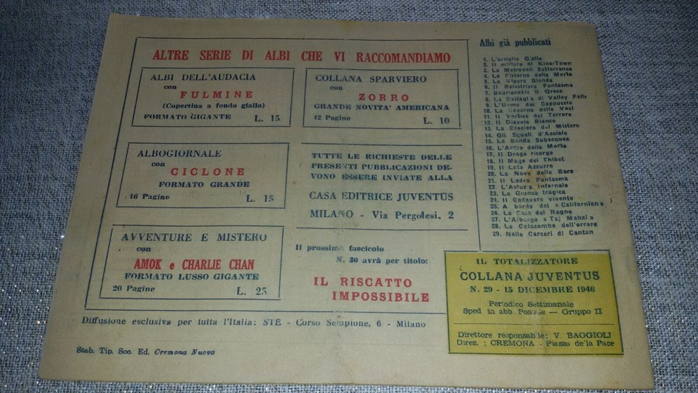 1946 Gim Toro Comic No. 29 ORIGINAL £.5