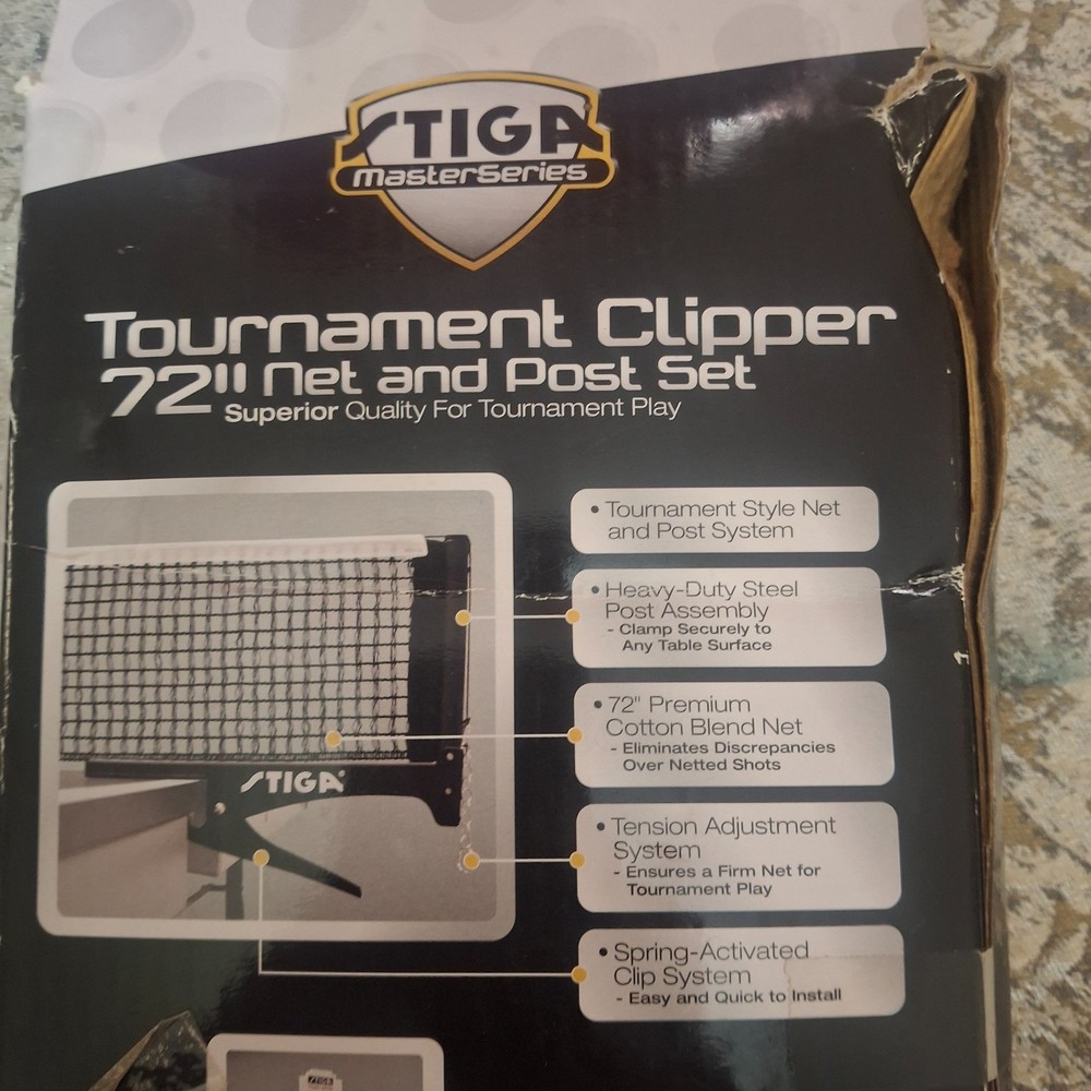 Stiga MasterSeries Tournament Clipper 72" Net & Post Set *Missing Bracket*