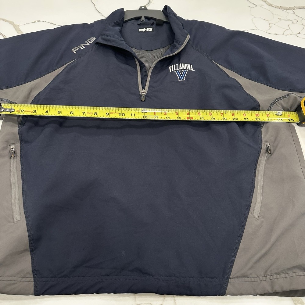 Ping Villanova Navy and Gray Quarter-Zip Golf Pullover Jacket. Size Large.