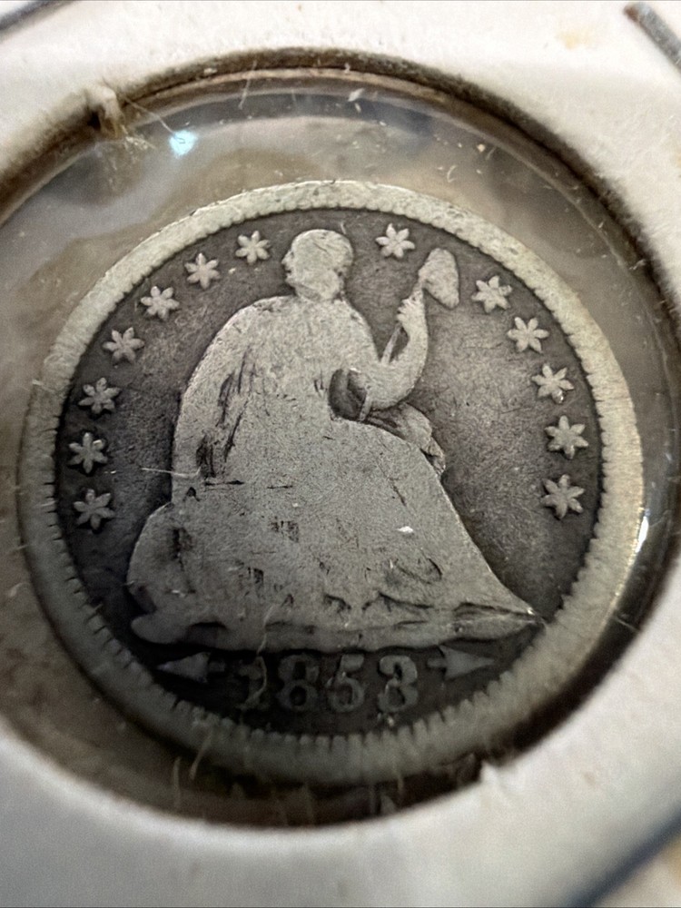 1853 Liberty Seated Silver Half Dime Arrows